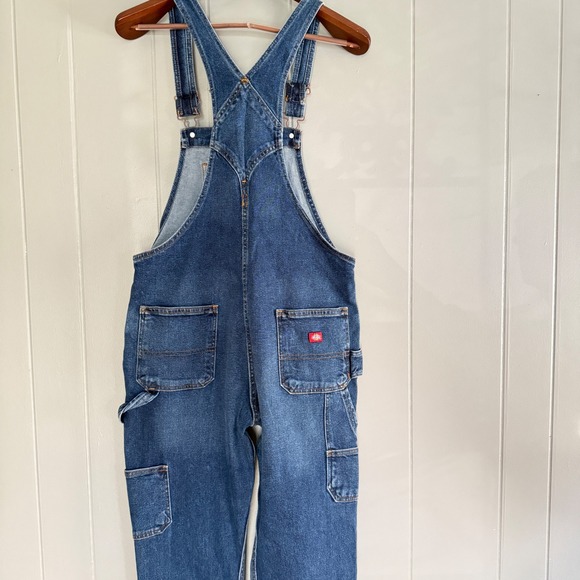 Dickies Womens S Denim Bib Overalls Boyfriend Fit Workwear Carpenter Y2K Utility - Picture 8 of 11